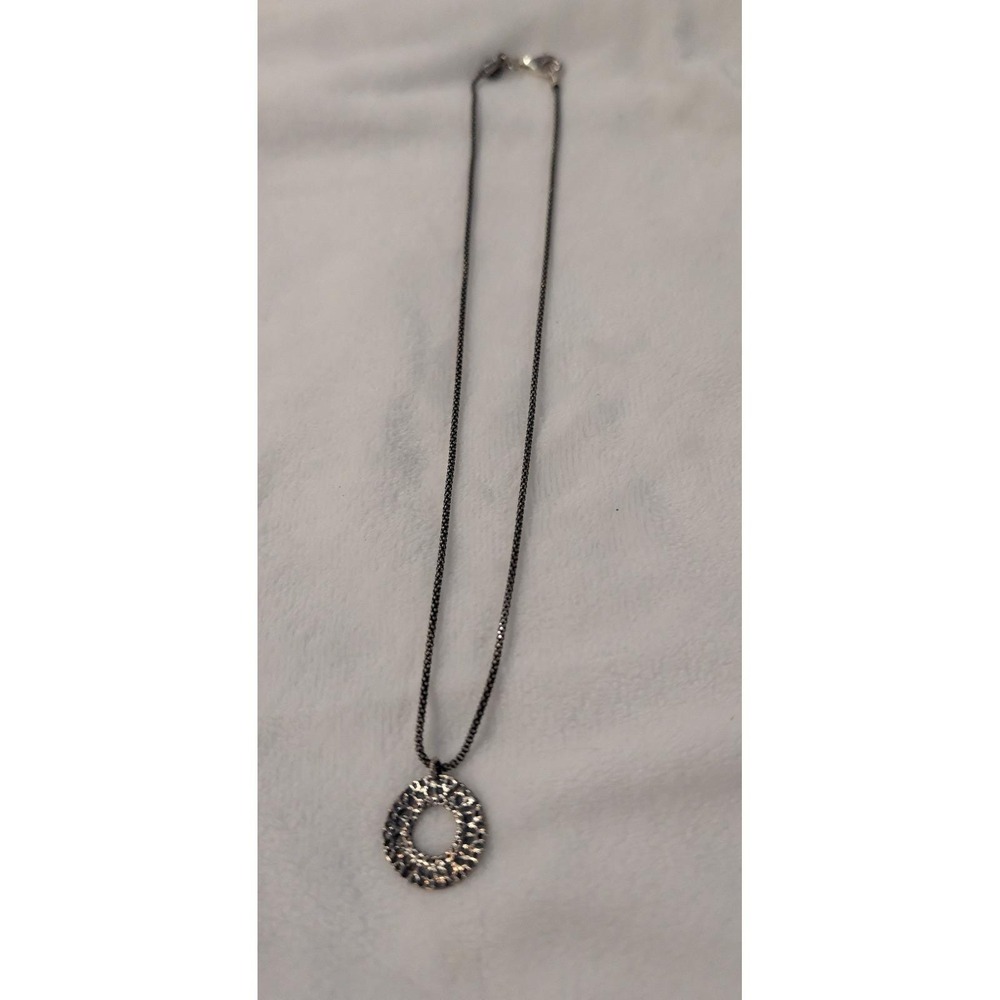 Silpada Sterling Hammered Open Circle Pendant Necklace 18 Inch Chain N1501